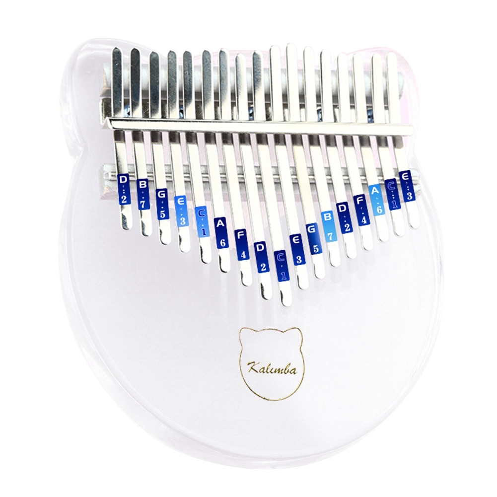 17 Key Entertainment Thumb Piano DIY Musical Instrument With Tuning Mallet Transparent Acrylic Sound Beginner Portable Kalimba