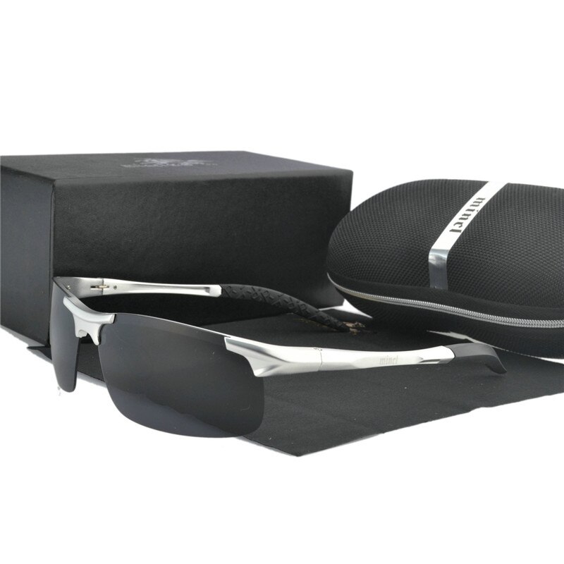 Männer Aluminium Magnesium Sonnenbrille Polarisierte UV400 Sonnenbrille Neue Männliche Brillen Sonnenbrillen Für Männer FML: Silber- Schwarz