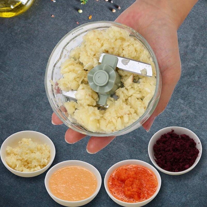 Manual Garlic Chopper Hand Held Mini Vegetable Grinder Fits for Chopping Garlic,Capsicum,An Boneless Meat Food Processor