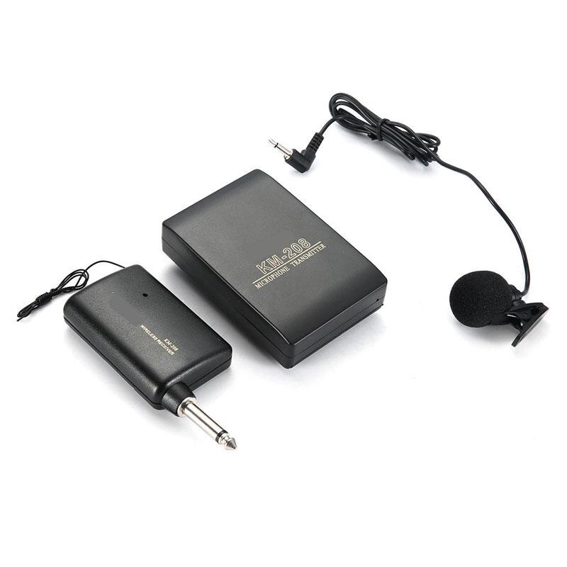 Eastvita KM208 Draadloze Microfoon Kraag Clip-On Draagbare Hals Microfoon Met Fm Zender Ontvanger Revers Clip Mic Microfoon: Default Title