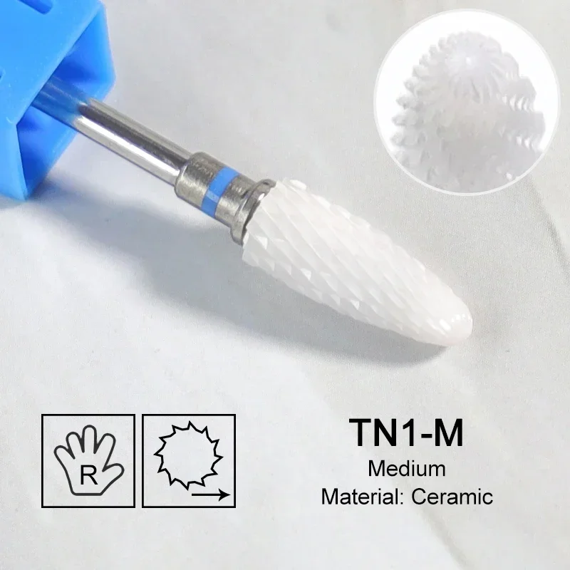 PUNTA TRAPANO UNGHIE Ceramica Punta Elettrica File Unghie Rotante Punta - Foto 4