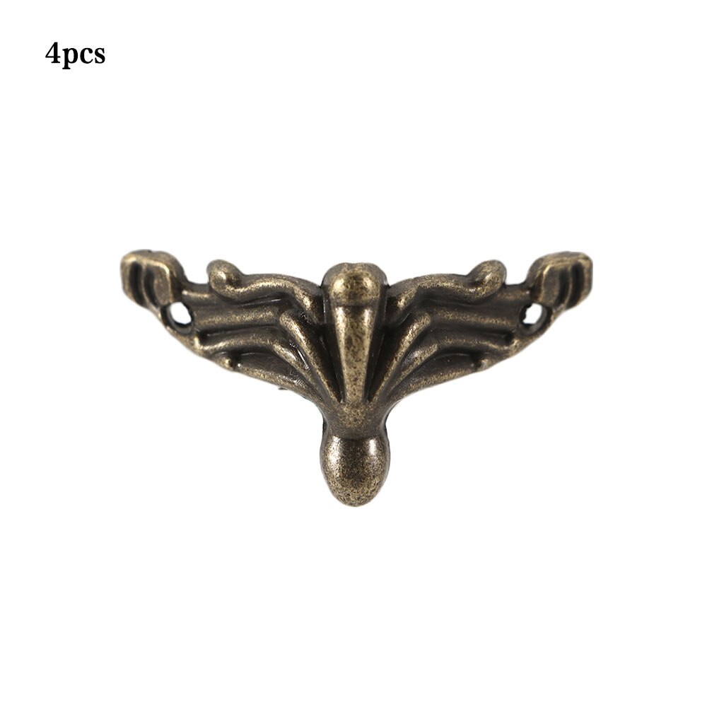 4 pz/lotto stile Vintage ▾ staffe angolari in metallo scatola di gioielli custodia in legno piedi gamba angolo protettore accessori per mobili: 1bronzo