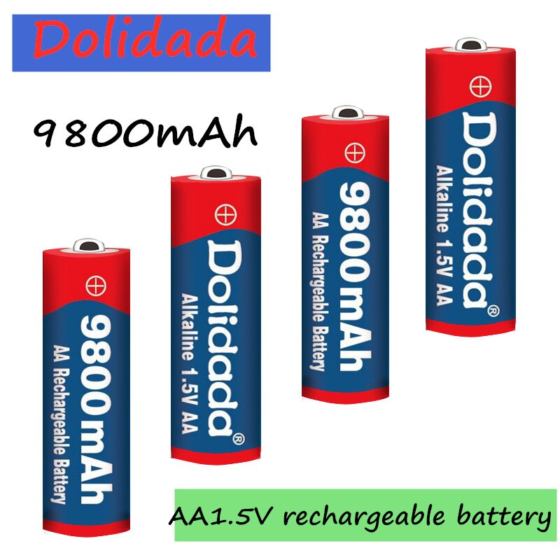 Pilas recargables AA de 9800mah y 1,5 V, nuevas baterías alcalinas recargables para juguetes de luz led mp3, 1 ~ 24 unids/lote,