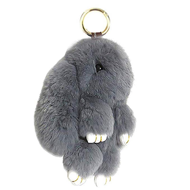 Leuke Bunny Sleutelhanger Zachte Comfortabele Rex Konijn Auto Handtas Sleutelhanger Hanger Ornament: grey