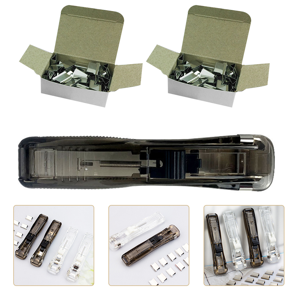1 Set of Portable Stapler Book Binding Tools Paper Clips Dispenser for Office