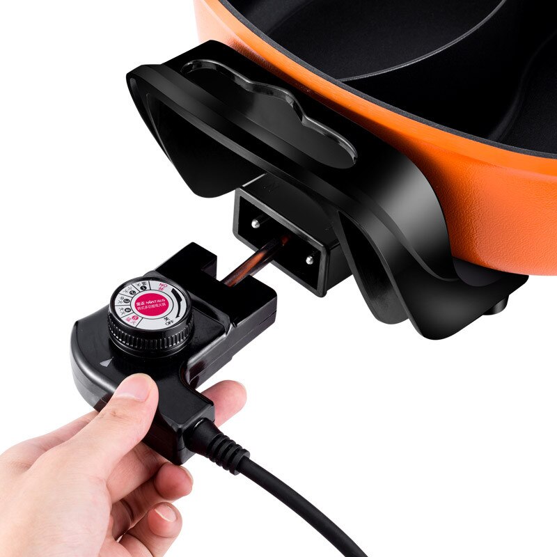 1600W orange large power electric multi function cooker fry hotpot stew electric skillet