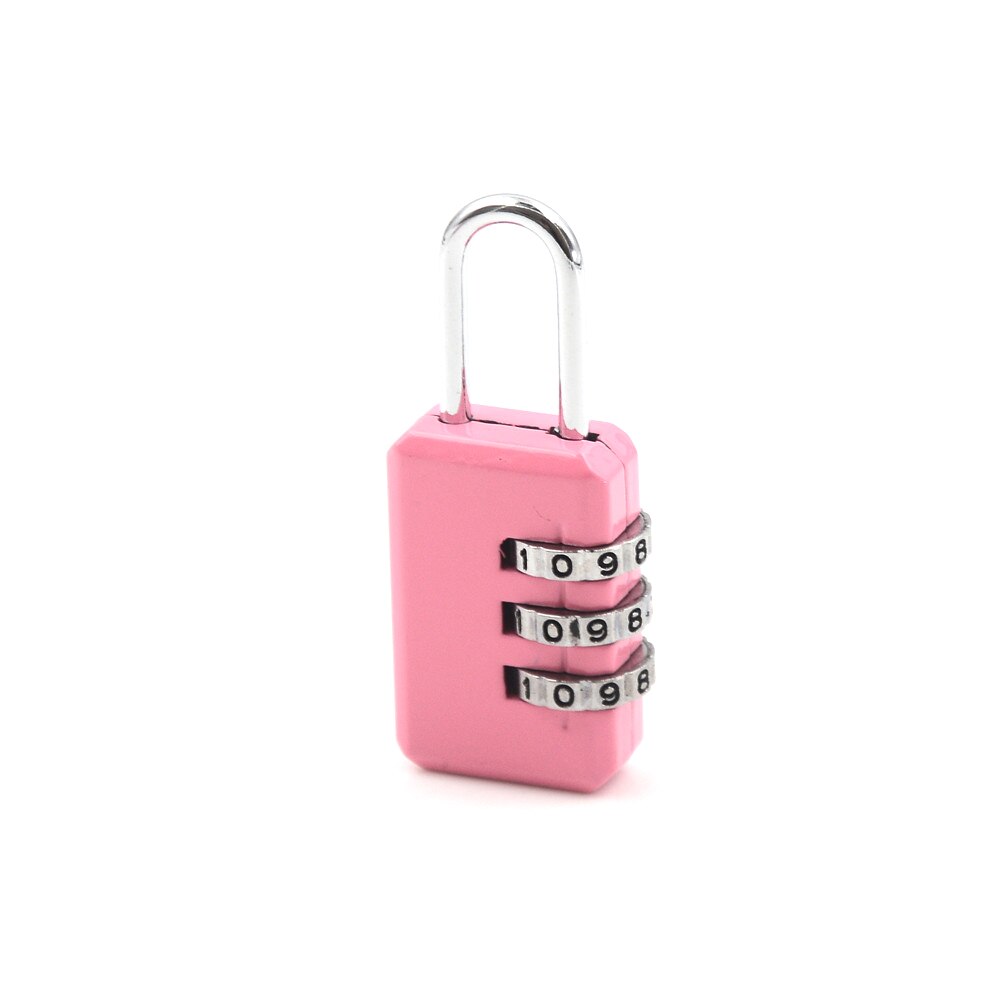 Padlock For School Gym Locker Sheds Suitcase Luggage Password Code Lock 3 Digit Coded Lock Resettable Combination: pink