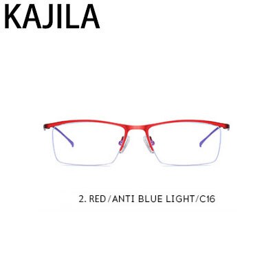 Anti-Blauw Licht Glazen Voor Mannen Half Randloze Oogbescherming Anti-blu Ray Eyewear Man metalen Frames Wholesale5910: Wine Red