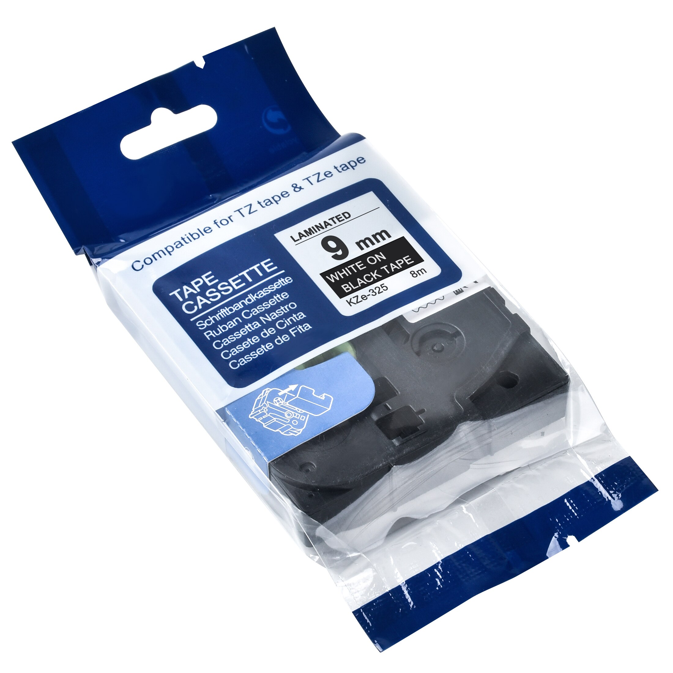 CIDY 10pcs/lot White ON Black TZe325 tze 325 tz325 tz 325 for p touch compatible brother label printer tz tape