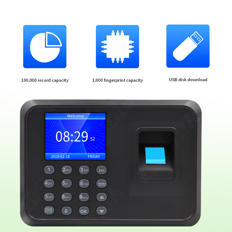 Fingerabdruck Zeit Maschine Fingerabdruck Teilnahme Maschine Intelligente Fingerabdruck Zeit Gerät Multi-sprache 2,4 Zoll Lcd-bildschirm
