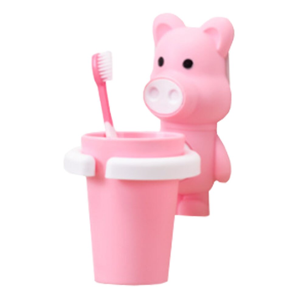 Taza de enjuague bucal de dibujos animados para niños, bonito vaso de agua, soporte para cepillo de dientes, taza para cepillo de dientes, juego de lavado anti-aceptacion: Pink