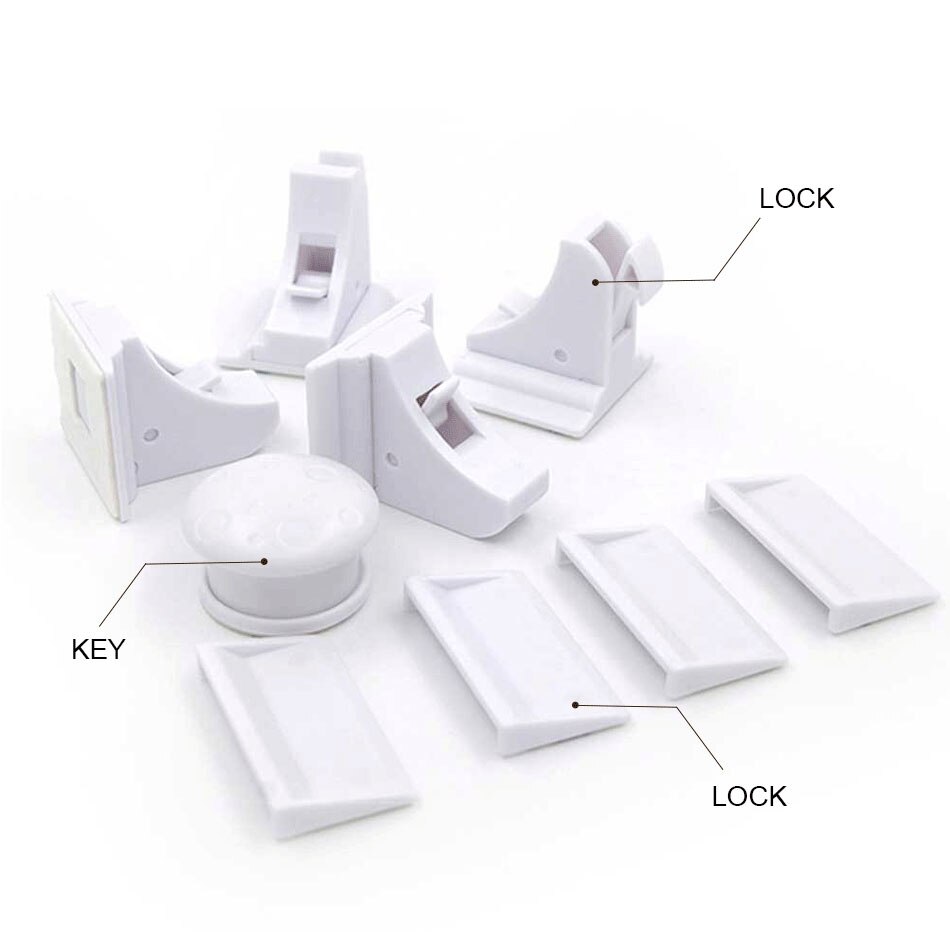 Children Lock Baby Safety Magnetic Lock Child Protection Kids Drawer Locker Security Cupboard Cabinet Locks 4/8pcs lock+1/2key