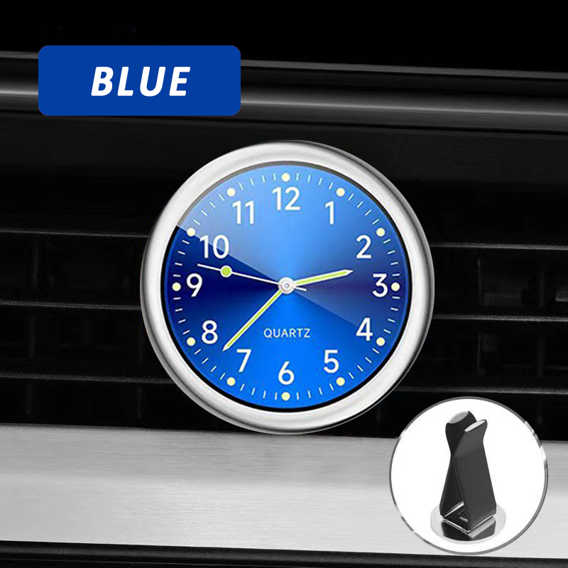 Reloj del tablero de la salida de aire del automóvil, accesorios de decoración noctilucentes electrónicos adhesivos para el coche: Rojo