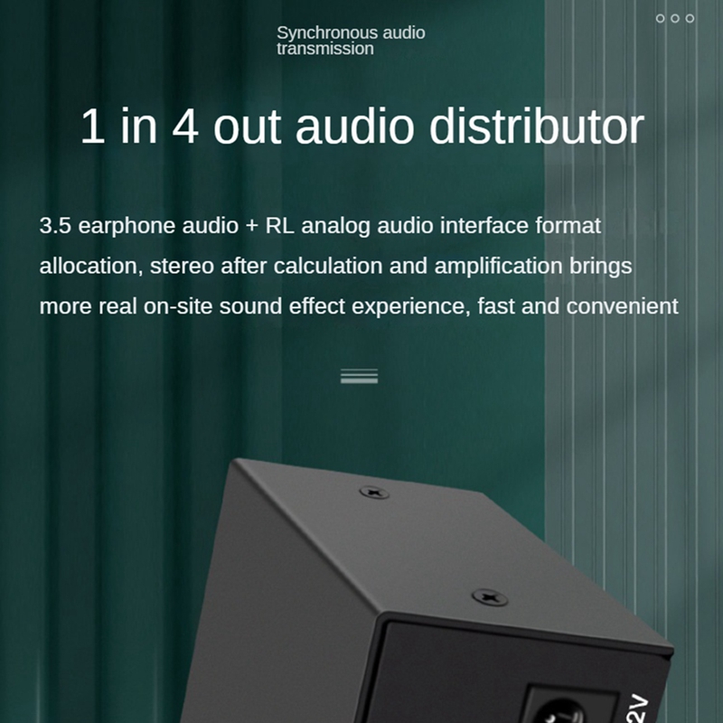 Divisor de Audio 1 en 4 salida RCA L/R Aux, distribuidor de Audio estéreo 1x4 para PC, divisor de altavoz de DVD