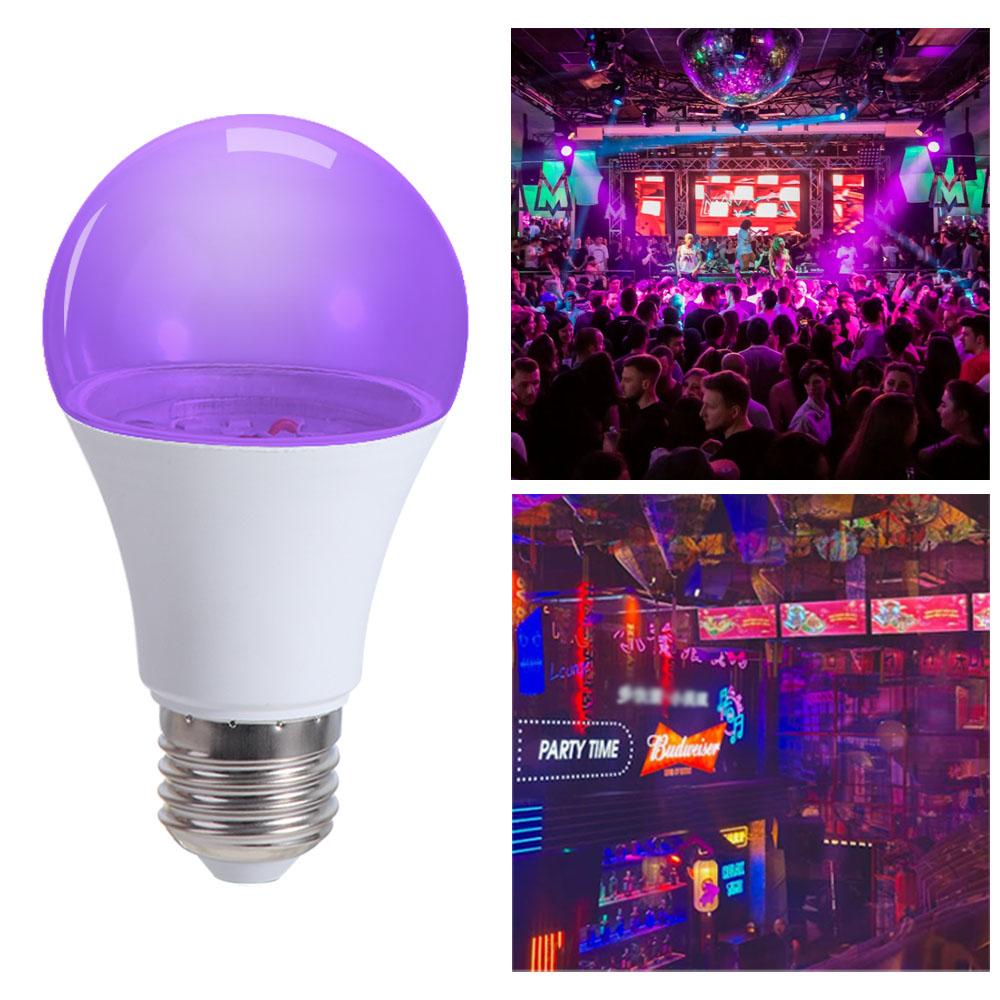 Blacklight Ultraviolet Lamp UV Purple Bulb 360 Glow E27 UV Light Bulbs 10W Atmosphere Purple Black Light Bulb Party Supplies