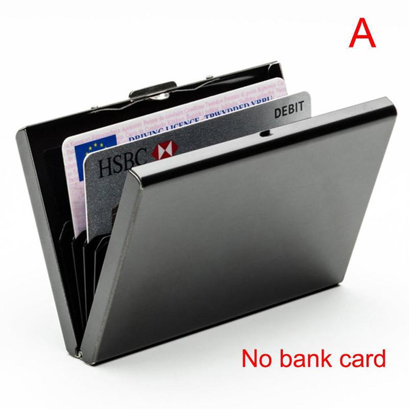 1 Pc Stainless Steel Credit Card Holder Slim Anti-scan Rfid Protect Travel Id Cardholder Business Card Pack Metal Sleeve: A