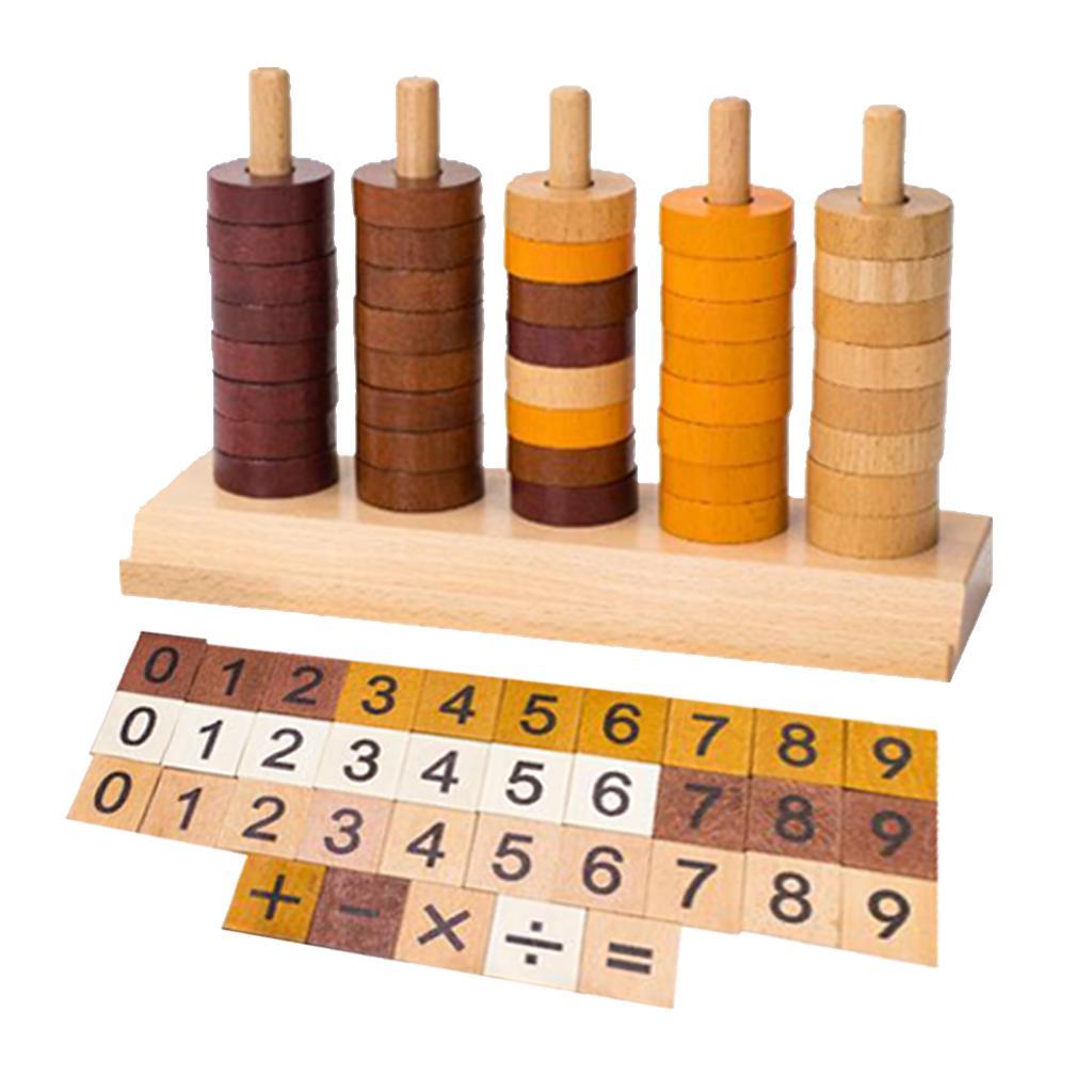 Wooden Digital Math Geometry Block Sorting Stacking Intelligence Puzzle Toy