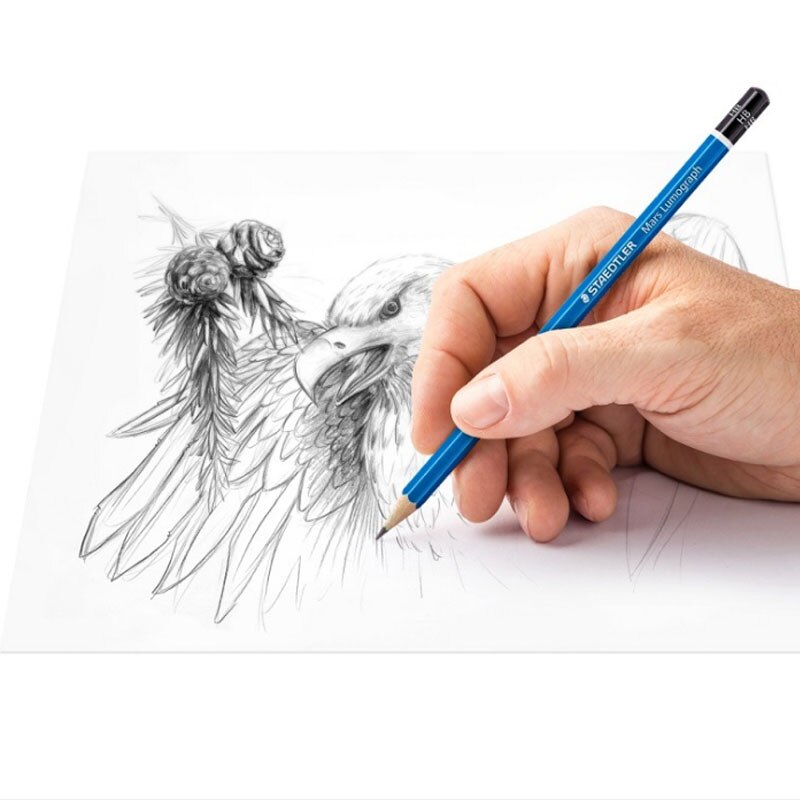 Staedtler 100 SET3 Sketching Pencils Blue Black Body with Erasers Sharpener Drawing Designing Art Set