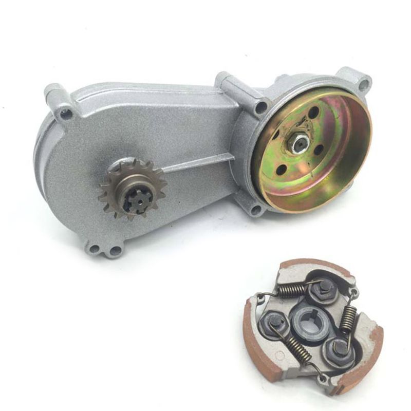 14t växellåda trumma klockhus med aluminium slitsad koppling 47cc 49cc mini fickor modifieringsdelar för fyrhjuling dirt bike