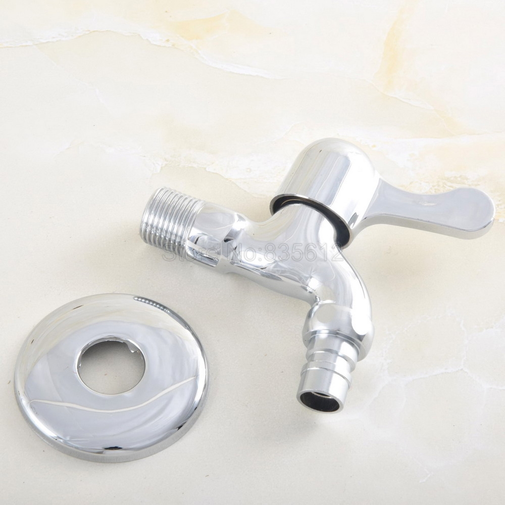 Polished Chrome Wall-mounted Washing Machine Sink Tap for Kitchen Bathroom Garden Single Handle Cold Water Faucet tav167