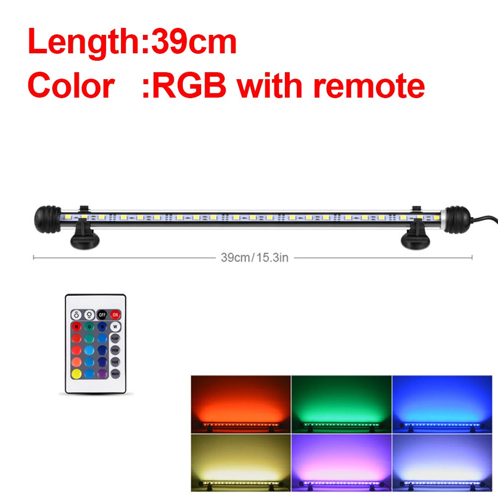 Aquarium light Fish Tank LED lighting For Aquarium Aquatic Pant Grow lamp 19-49cm Aquariums Decoration Fishbowl Accessories 220V: 39cm-RGB