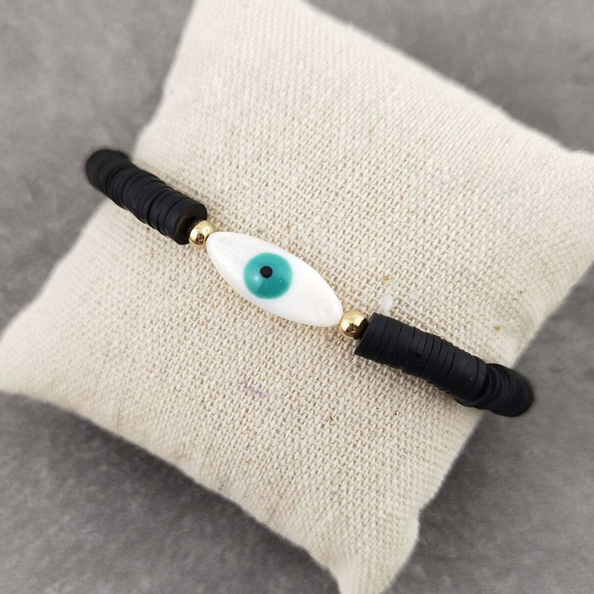 Ga Naar Het Strand Voor Zomer Armbanden Voor Vrouwen Kleurrijke Polymeer Klei Kralen Armband Eye Shell Armbanden: color8