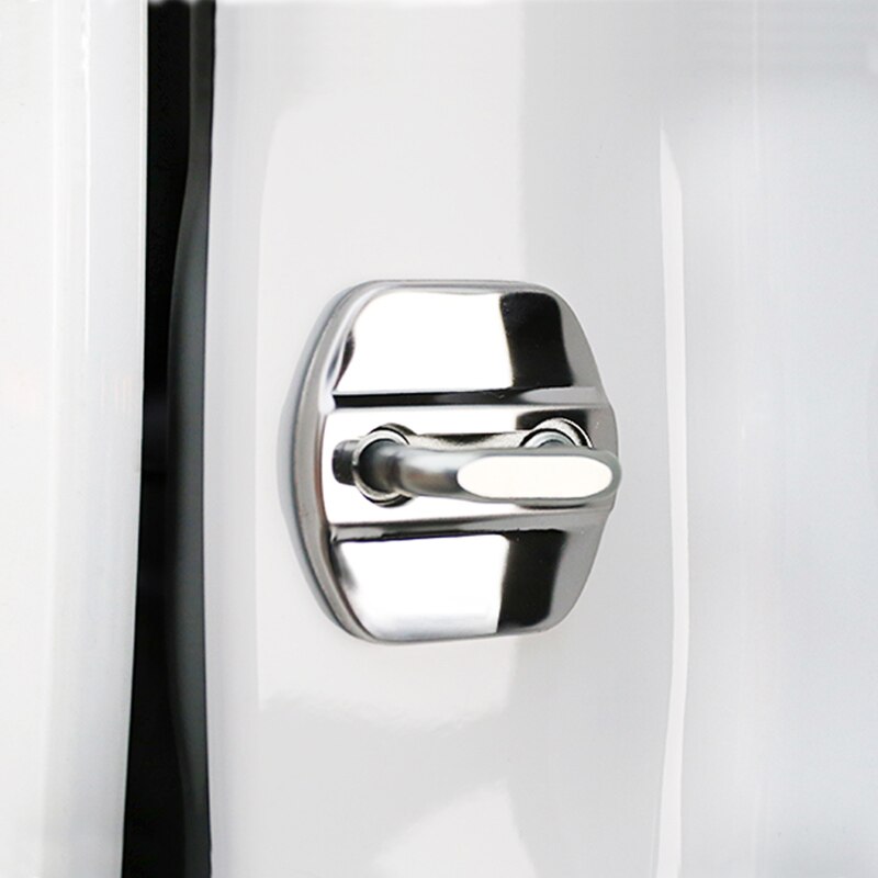 4pcs/set Car Door Lock Cover, ABS or Stainless Steel Cover for Renault Koleos KADJAR, Car Styling Accessories: stainless silver