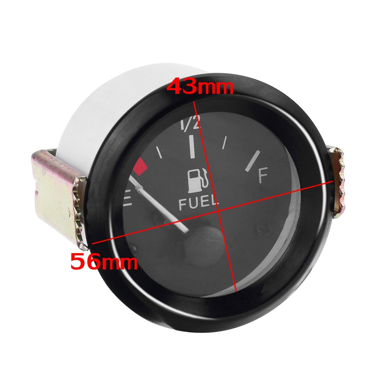 Universal 52mm 2" Car Fuel Level Gauge Meter With Fuel Sensor 12V Automotive Gauges White LED Light Black Rim