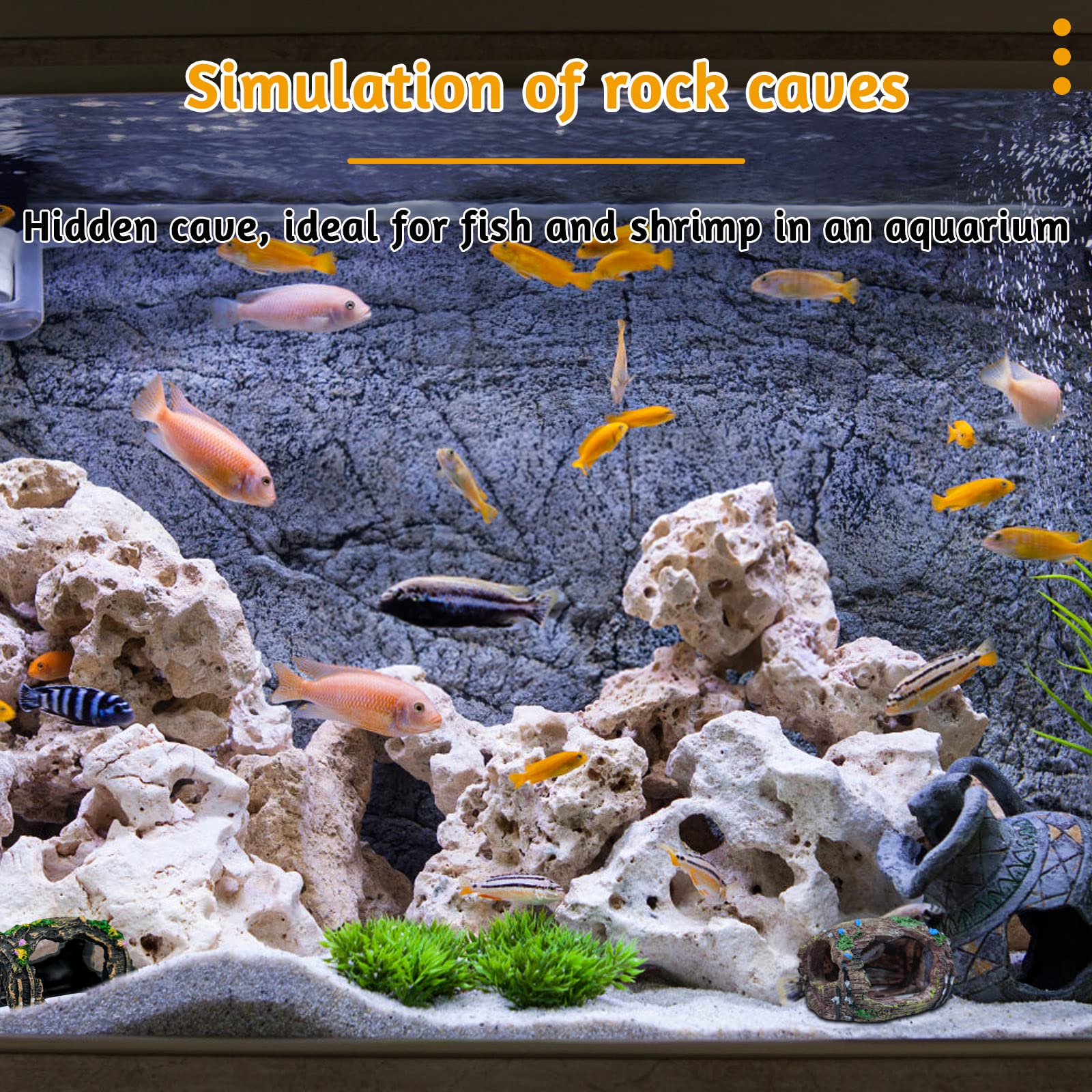 Acuario para pecera, cubo Artificial con agujero, adornos de resina, accesorios de paisajismo para pecera, decoración de acuario, Backgr