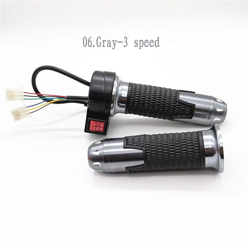 Elektrisk sykkel twist throttle ebike tricycle speed scooter throttles 12v/24v/36v/48v/60v/72v e bike parts: 06. grå -3 hastigheter