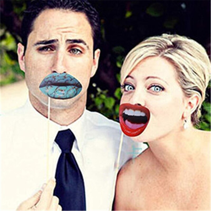 20Pcs Birthday Party Handheld Camera Props Adult Funny Lips Gloss Photo Booth Props For Wedding Party Decoration 053
