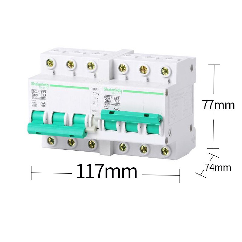 3 phase 3 wire 380V dual power transfer switch (micro dual power) interlocked manual (automatic) conversion