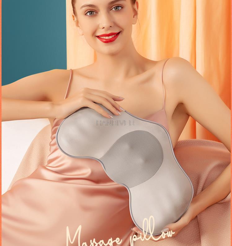 Shiatsu neck massage pillow deep tissue shoulder and back thermal massage full body electric back massager