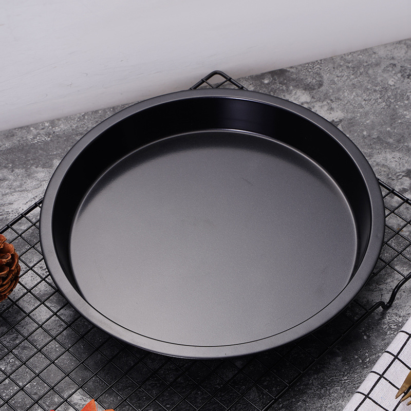 Plato circular de acero al carbono para pizza, bandeja antiadherente para hornear, molde para pasteles para el hogar, 6, 8, 9 y 10 pulgadas: Verde claro