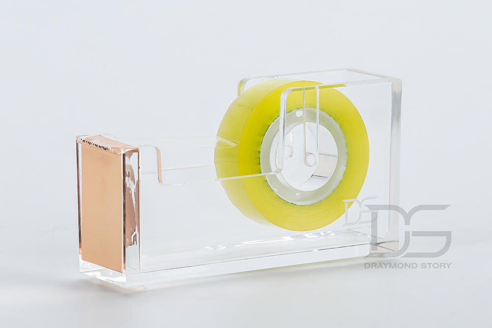 Acrylic Gold Stapler Bundle: 1) Stapler 1) Staple Remover 1)Tape Dispenser - Desktop Stationery Series