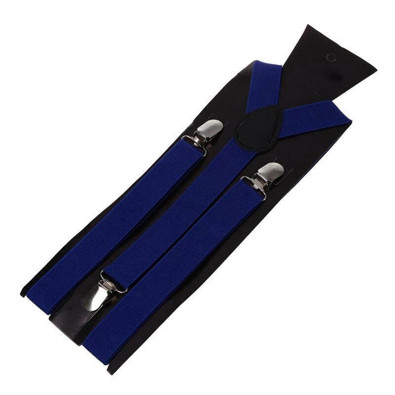 2x justerbare metalklemme til elastik i seler seler mørkeblå og hvid