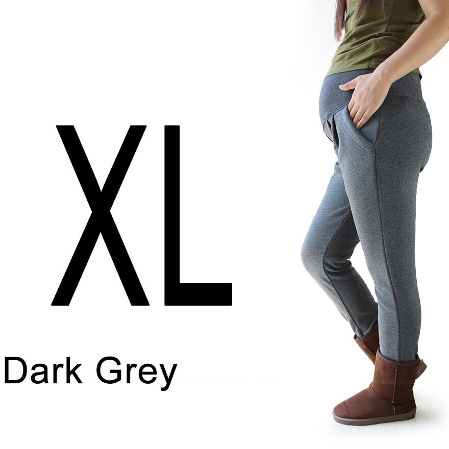 Big Size Winter Maternity Velvet Leggings XL XXL 3XL 4XL Adjustable High Elastic Legging Pants For Pregnant Women Warm Clothes: Dark Gery XL