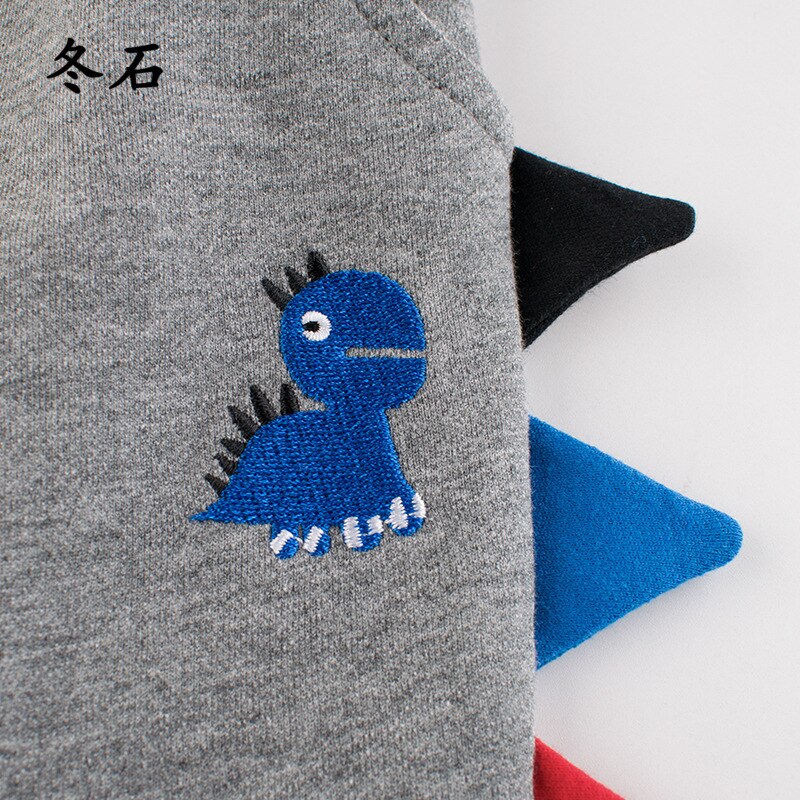 otoño ocio dinosaurio bordado Niño de dibujos animados pantalones de chándal Pantalones de deporte de cintura media de los niños 2 3 4 5 6 7 8 años