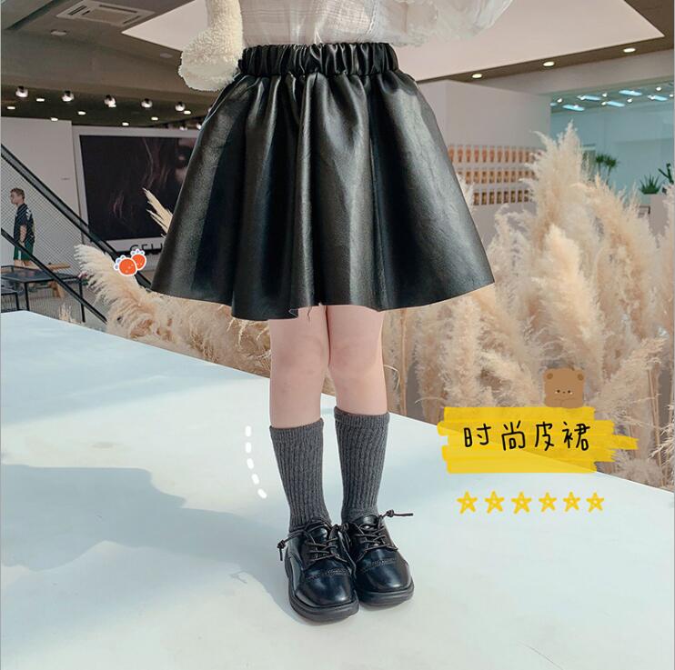 girls leather skirt autumn girls skirt 2-7t F684
