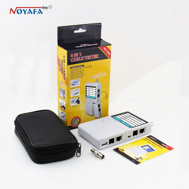 NF-3368 4 in 1 Network Cable Tester Remote RJ11 RJ45 USB BNC LAN Network Phone Cable Tester Meter