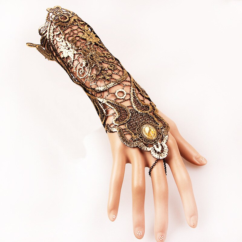 Frauen Jahrgang Steampunk Handschuhe Handgelenk Manschette Getriebe Mädchen Viktorianischen Armbänder Kostüm EIN Armbinde Schmuck Zubehör Spitze Handwear: 1