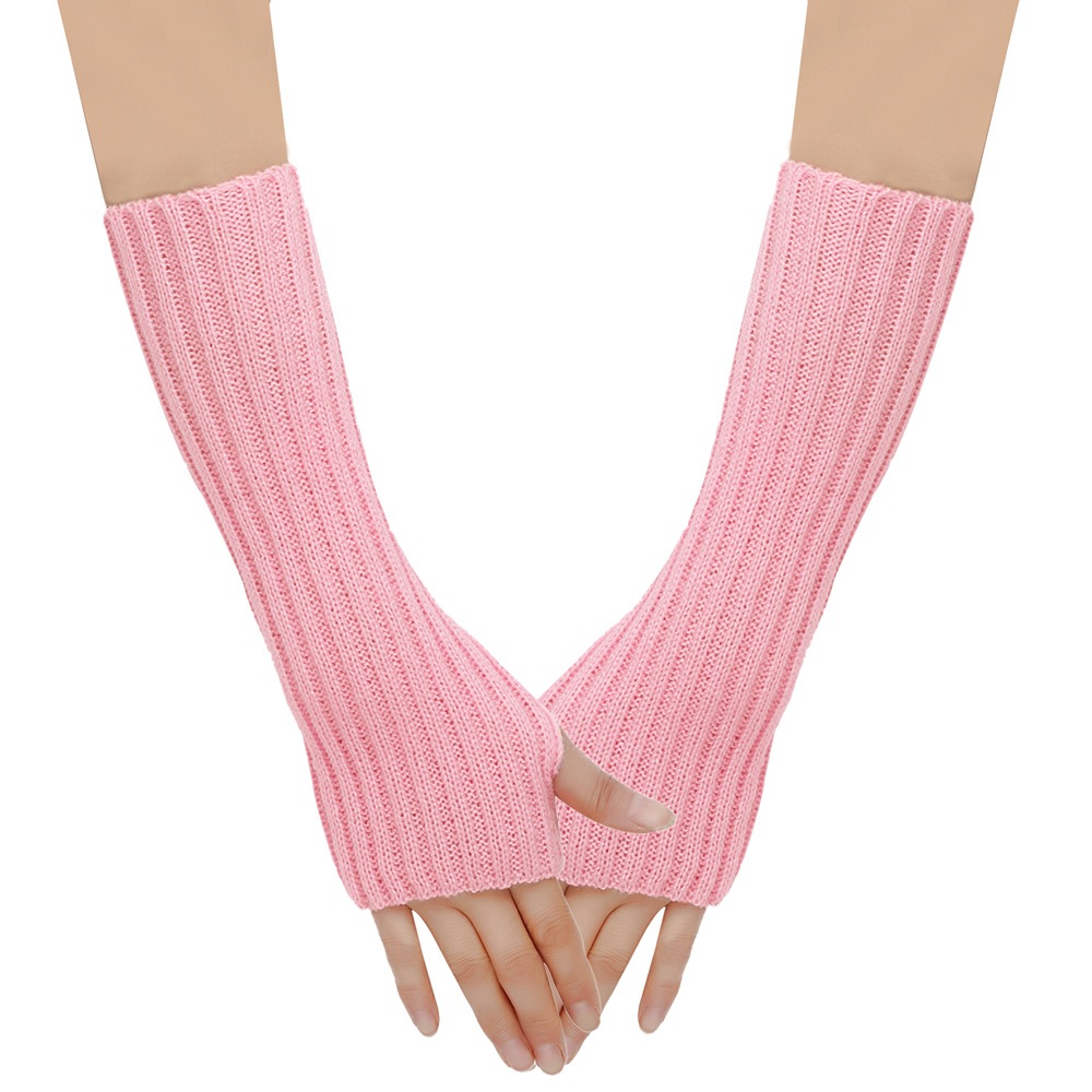 Arm Warmers Autumn Winter Cuffs Hand Sleeves Long Wool Gloves Men Women Knit Sleeves Warm Elastic Lady Sexy: Silver