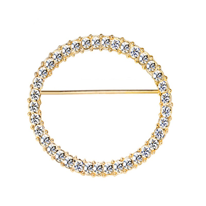 Broches de cristal de círculo de para mujer, Broche hueco de diamantes de imitación, Broche para chal, bufandas, Broche, accesorios de al por mayor