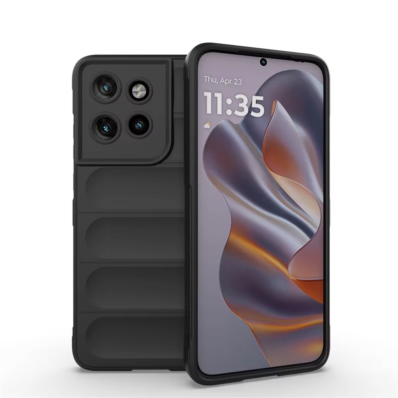 Voor Motorola MOTO Edge 50 Neo 5G Achterkant Telefoon Case Zachte Vloeibare Siliconen Anti-val Schokbestendig Bescherm funda Coupe Gevallen: ABS / Black