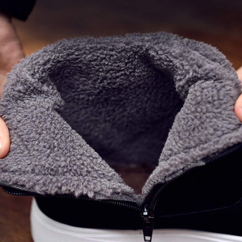 Chaussures de neige antidérapantes pour hommes, chaussures de neige décontractées, semelles plates chaudes en peluche à la tendance, en coton pour hommes, nouvelle Version coréenne