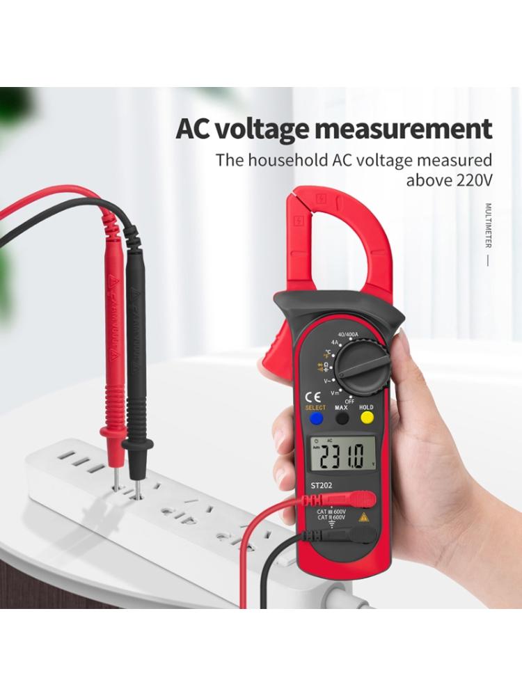 ST202 Digital Clamp Meter Multimeter Resistance Ohm Transistor LCR w Temperature 35ED