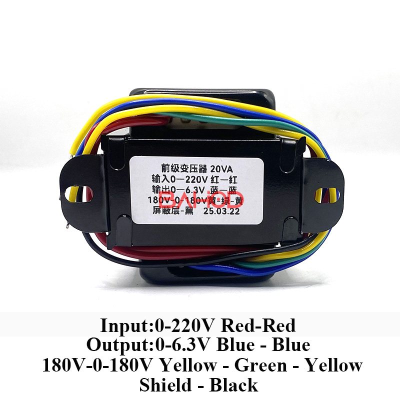 BAHOD 20w Doppio trasformatore di potenza 180v 6,3v per preamplificatore valvolare 6n1 6n2 6n3