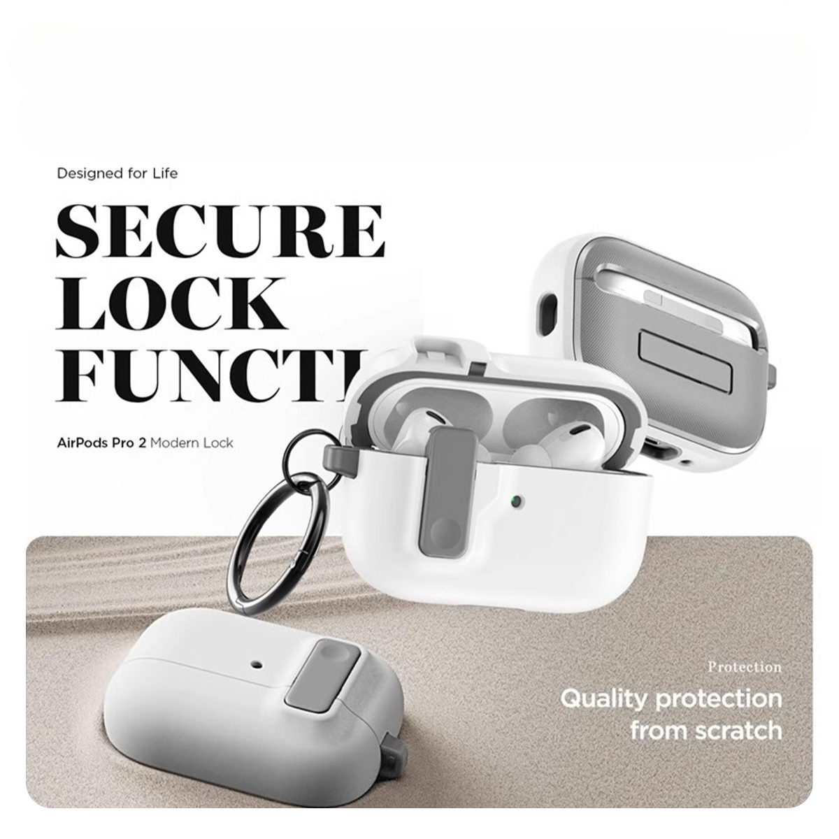 Skyddsfodral för airpods 4 , lyxigt hörlursfodral, stötsäkert fodral med krok