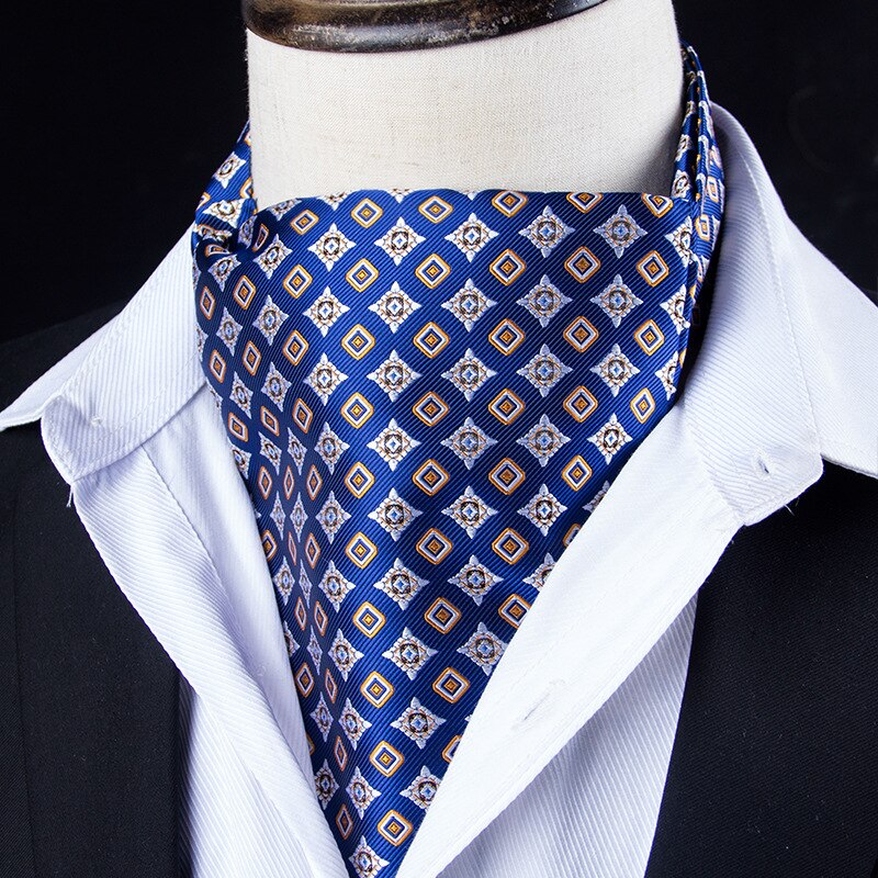 Paisley Floral Ascot Tie Men Pink Ascot Cravat Man Green Silk Cravat Tie Mens Brown Polyester Wedding Ascot Scarf Green B109: B108-004