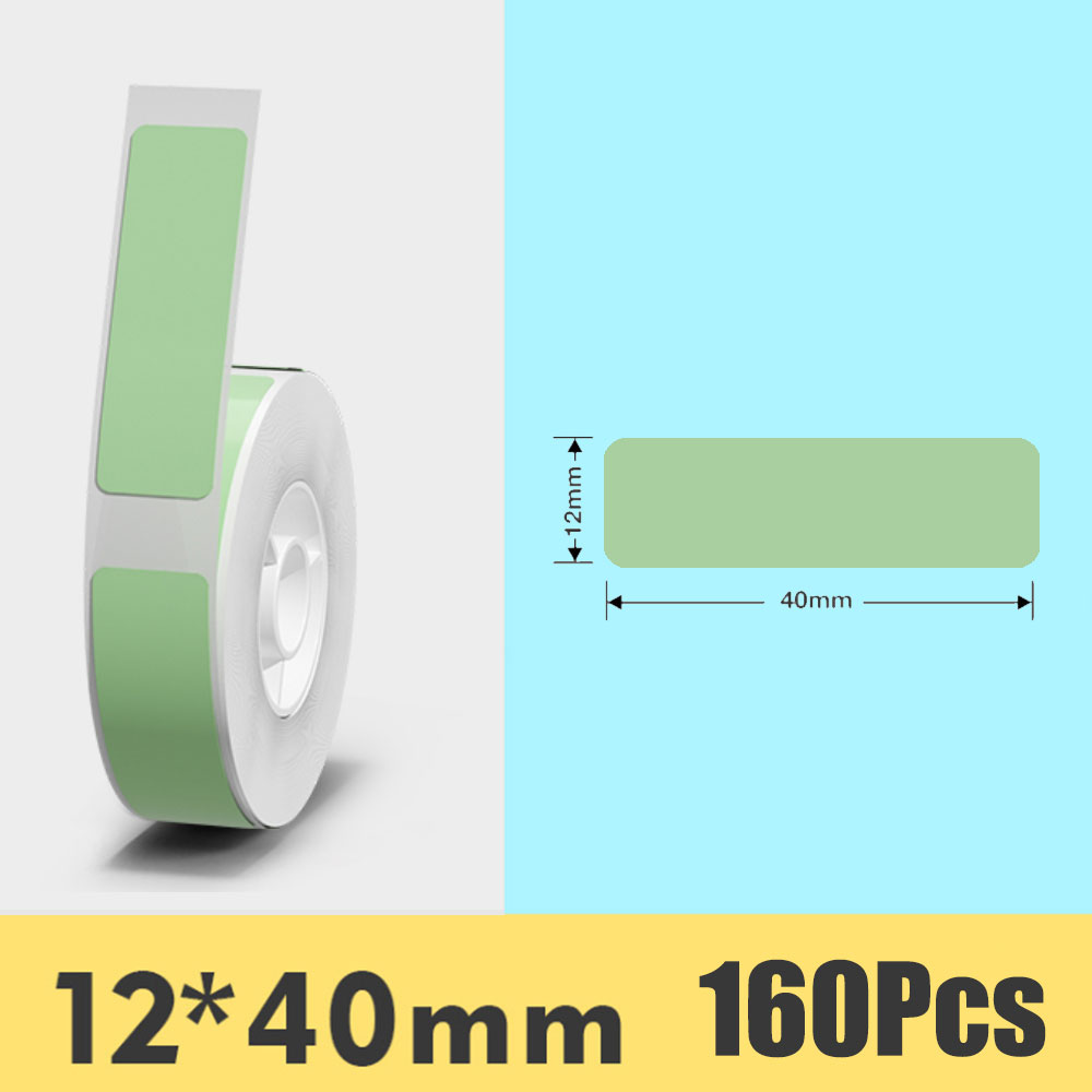 Niimbot D11 D110 D101 Mini Label printer paper Printing Label Waterproof Anti-Oil Price Tape Scratch-Resistant Label Sticker: Green 12X40mm